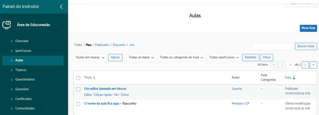 Editando uma aula 7 image 14 em Pluriverso