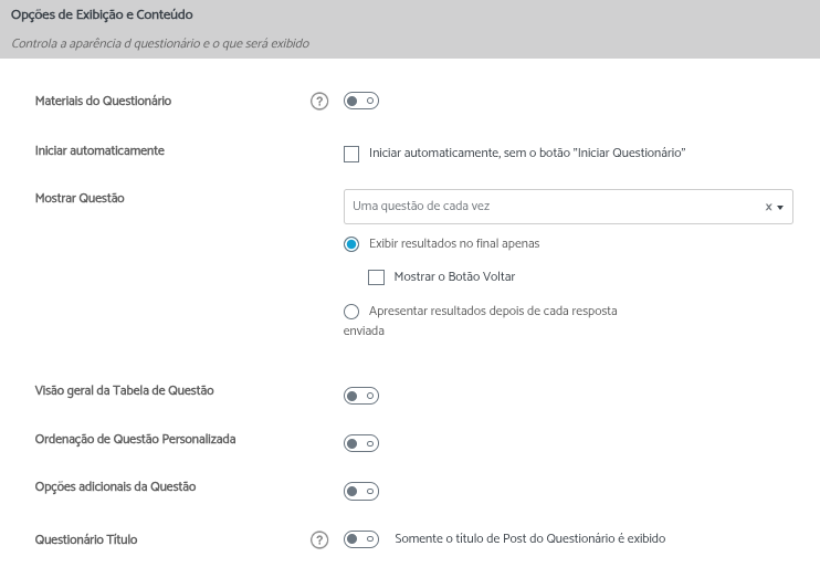 Configurações gerais do questionário (VT) 16 image 9 em Pluriverso